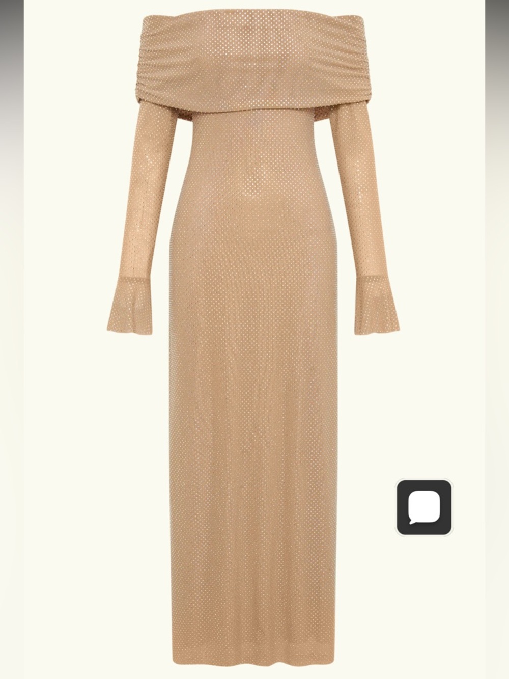Off Shoulder Diamanté Maxi - Nude rhinestone size  medium  Marcel dress - Picture 5 of 16